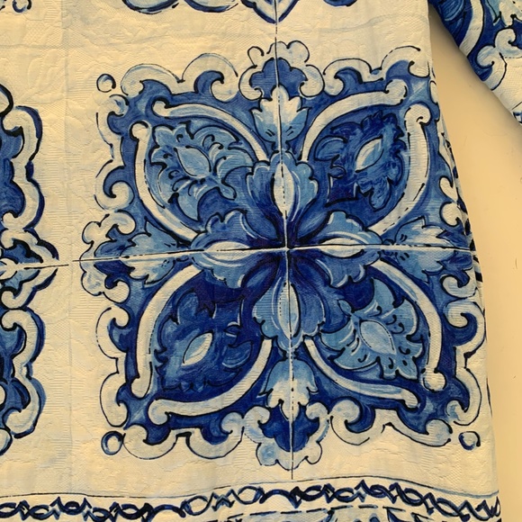 Dolce Gabbana Jacquard Majolica print coat  IT 38 $7500 NEW - Picture 6 of 6